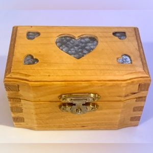 Vintage Wood & Metal Small Jewelry/Trinket Box